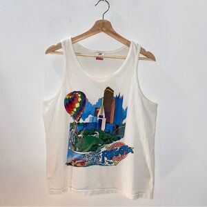 Vintage Pittsburgh Three Rivers Regatta Hot Air Balloon Tank Top Size Large